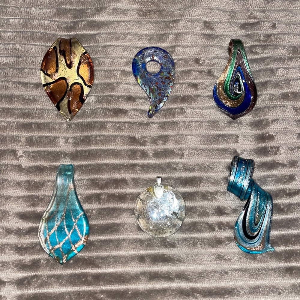 Glass handmade drop pendant you pick one design new